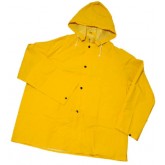 Premium PVC Jacket with Corduroy Collar - Yellow, Medium